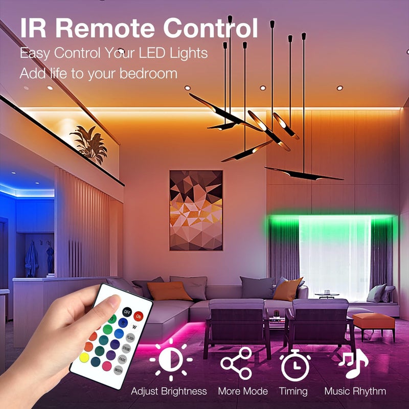 DAYBETTER LED Strip Lights 300 ft, Smart Light with App Remote Control, RGB LED Lights for Bedroom, Music Sync Color Changing for Room Home Decor Party Festival Halloween, Christmas (3 Rolls) - Image 3